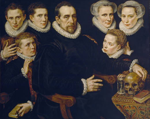 Self-Portrait with his family  Adriaen Thomasz Key   c1540-1599  Museo Nacional del Prado  Madrid P0761